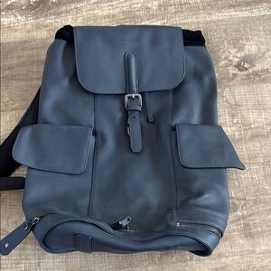 Stylish Blue Leather Backpack
